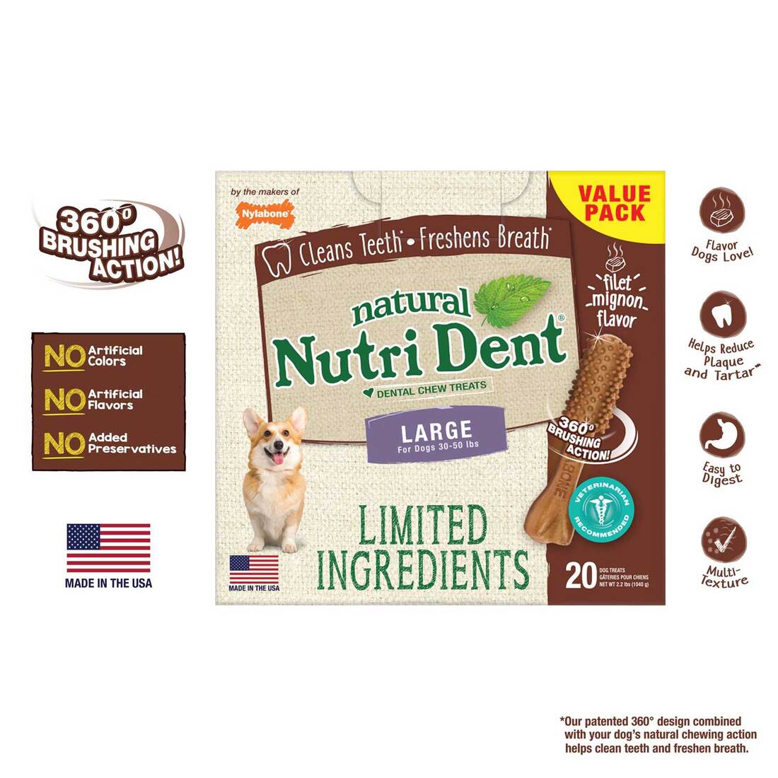 Nylabone Nutri Dent Filet Mignon - Image 2