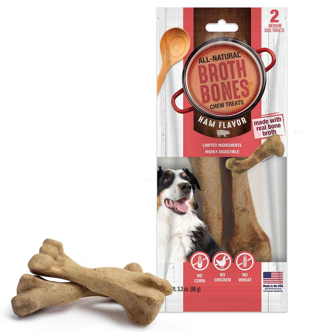 Nylabone Ham Broth Bones Dog Chew - Image 3