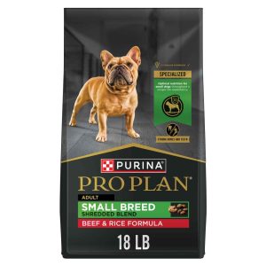Purina Pro Plan High Protein Small Breed Dog Food, Shredded Blend Beef & Rice Formula