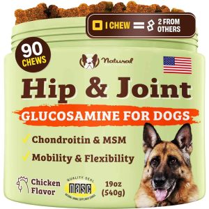 Natural Dog Company Hip & Joint Chews for Dogs, Chicken Flavor, 90 Count