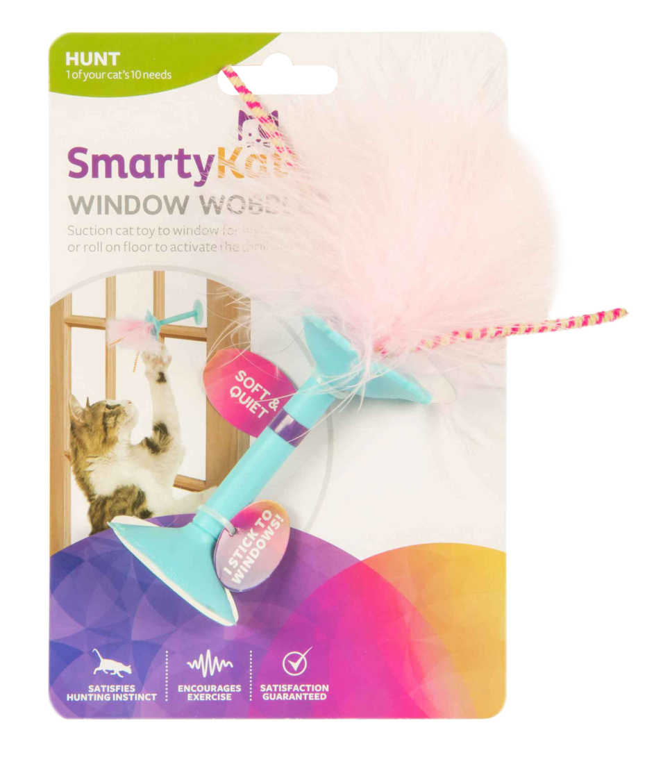 SmartyKat Window Wobbler 2 in 1 Suction Cup Window and Floor Cat Toy