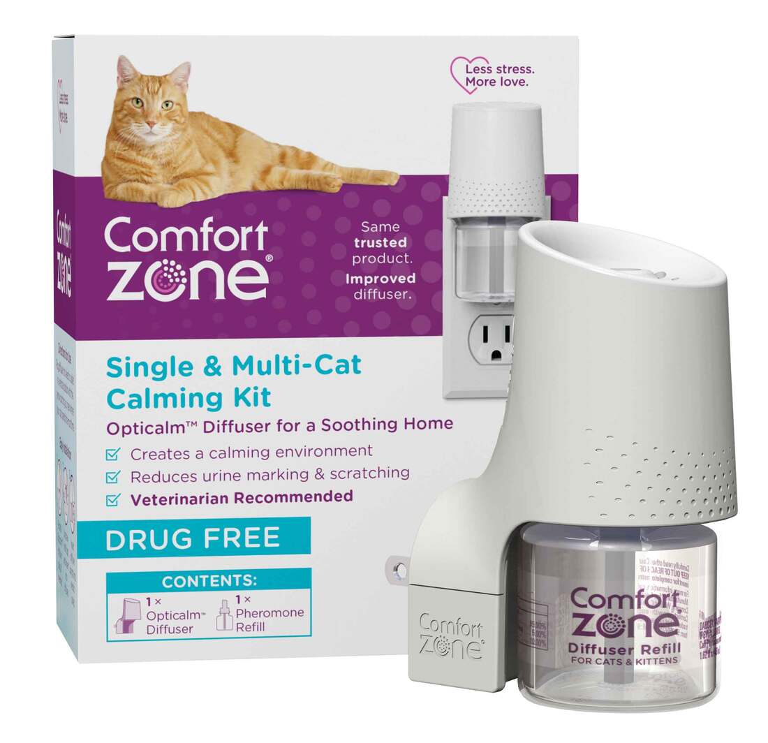 Comfort Zone Single & Multi-cat Calming Diffuser: 1 Pheromone Diffuser & 1 Refills (30 Days)