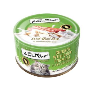 Fussie Cat Wet Cat Food, Premium Chicken/Duck Goat Milk, 2.47 Ounces