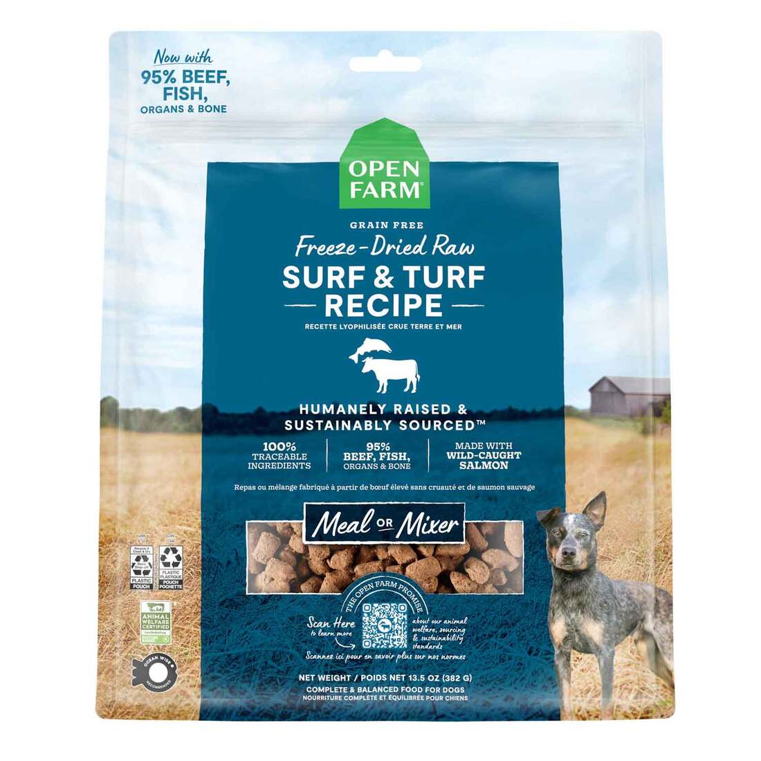 Open Farm Freeze Dried Morsels Dry Dog Food, Surf and Turf, 22 Ounces
