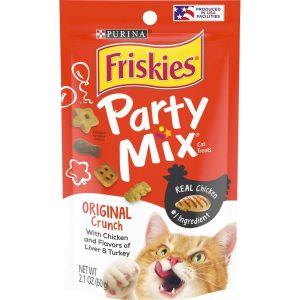 Purina Friskies Cat Treats, Party Mix Original Crunch - 2.1 Ounce Pouch