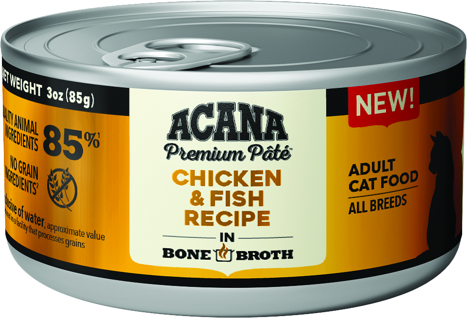 ACANA® Natural Wet Cat Food, Chicken and Fish Recipe in Bone Broth, 3 Ounces