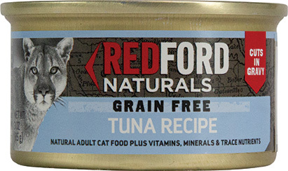 Redford Naturals Natural Wet Cat Food, Adult Grain Free Tuna Recipe Cuts in Gravy, 3 Ounces