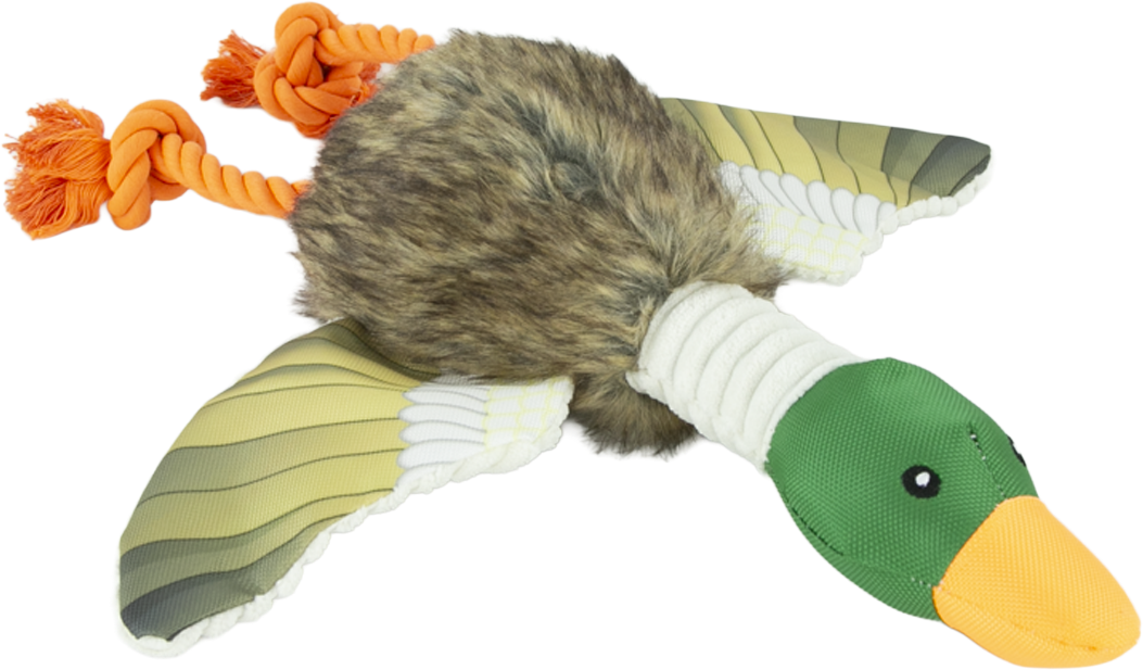 Play On Mallard Duck with Rope Legs Dog Toy