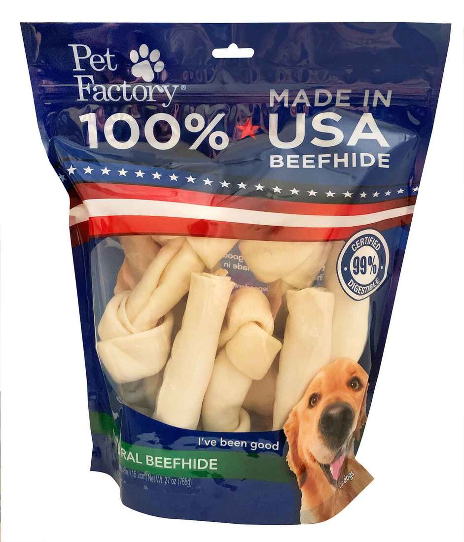 Pet Factory Beefhide Medium Dog Assortment, 6-7 Inches (5 Bones, 5 Rolls)