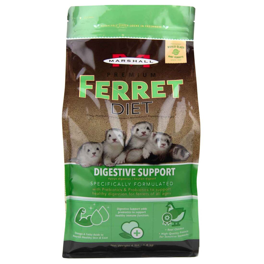 Marshall Premium Digestive Support Ferret Food, 4 Pounds
