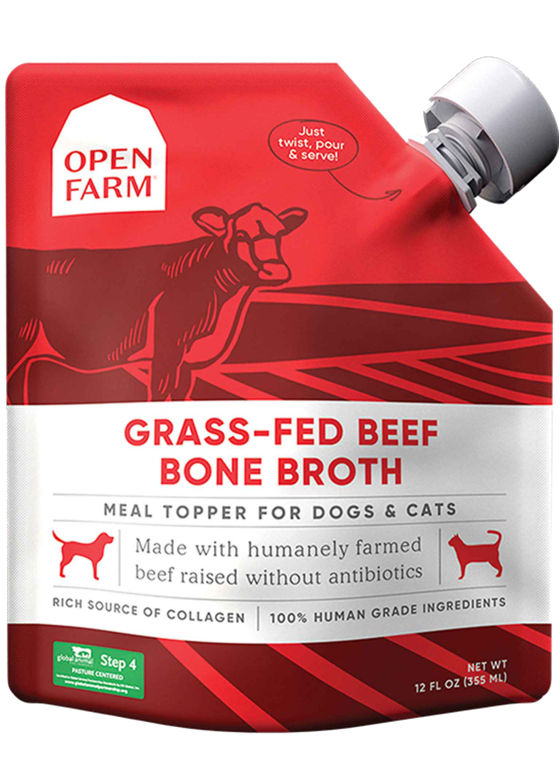 Open Farm Dog/Cat Topper Bone Broth Beef, 12 Ounces
