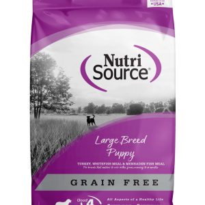 NutriSource Grain Free Large Breed Puppy Dry Dog Food, Turkey, Whitefish Meal, Menhaden Fish Meal, 2