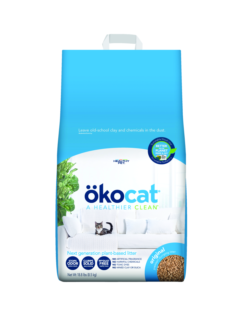Okocat Original Premium Natural Wood Clumping Cat Litter, Unscented