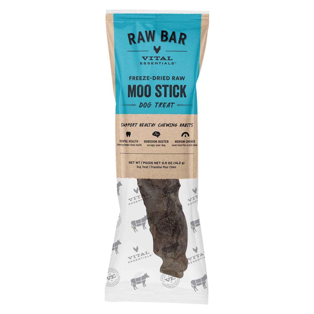 Vital Essentials Raw Bar Freeze Dried Raw Moo Stick Dog Treat, 0.5 Ounces