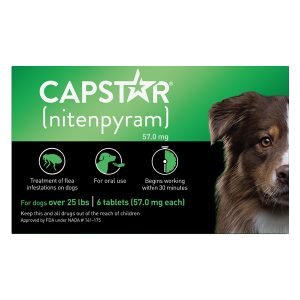 Capstar Flea Tablets for Dogs, Over 25 Pounds, 6 Count