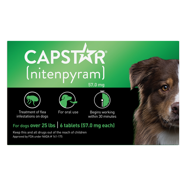 Capstar Flea Tablets for Dogs, Over 25 Pounds, 6 Count