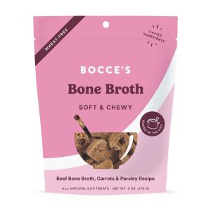 Bocces Bakery Bone Broth Soft and Chewy Dog Treat, 6 Ounces