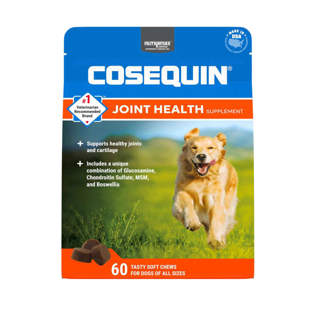 Nutramax Cosequin Maximum Strength Joint Health Supplement Soft Chews for Dogs, 60 Count