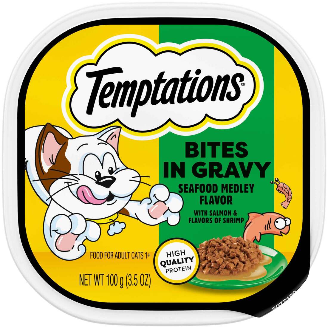 Temptations Cat Food Bites In Gravy Wet Cat Food, Seafood Medley, 3.5 Ounces