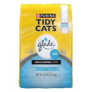 Purina Tidy Cats Non Clumping Multi Cat Cat Litter, Glade Clear Springs Litter Odor Control Formula
