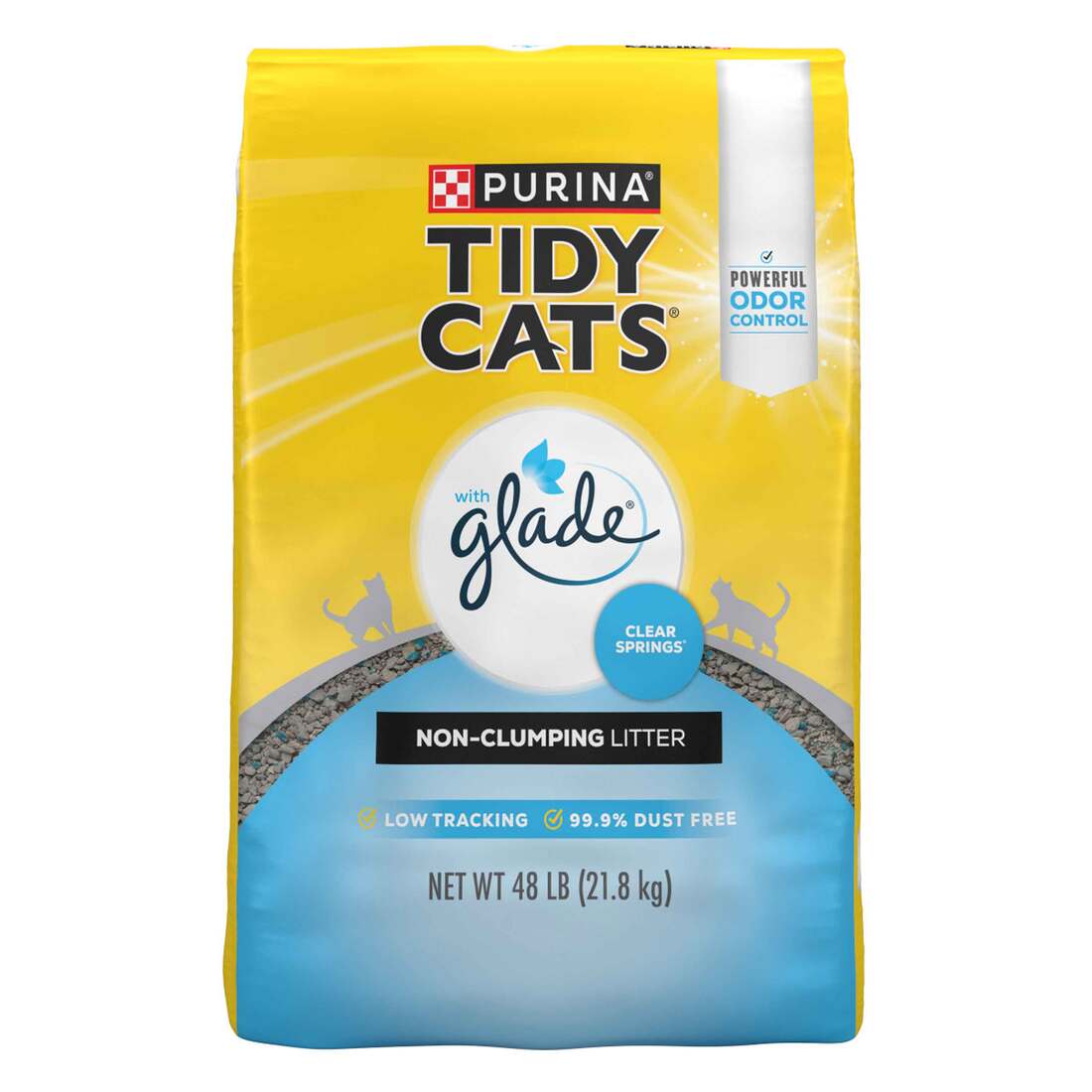 Purina Tidy Cats Non Clumping Multi Cat Cat Litter, Glade Clear Springs Litter Odor Control Formula