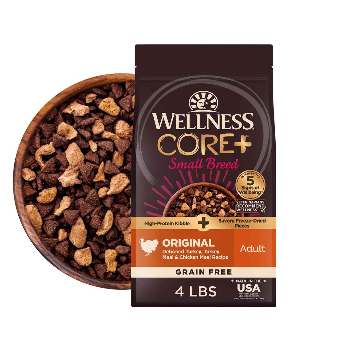 Wellness CORE RawRev Natural Grain Free Small Breed Dry Dog Food, Original Turkey & Chicken with Fre - Image 2