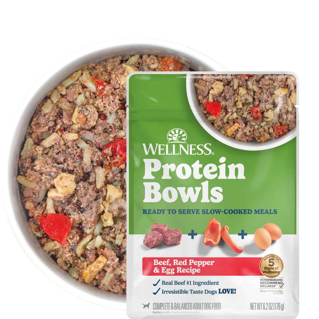 Wellness Protein Bowls, Slow Cooked Adult Wet Dog Food - Image 3