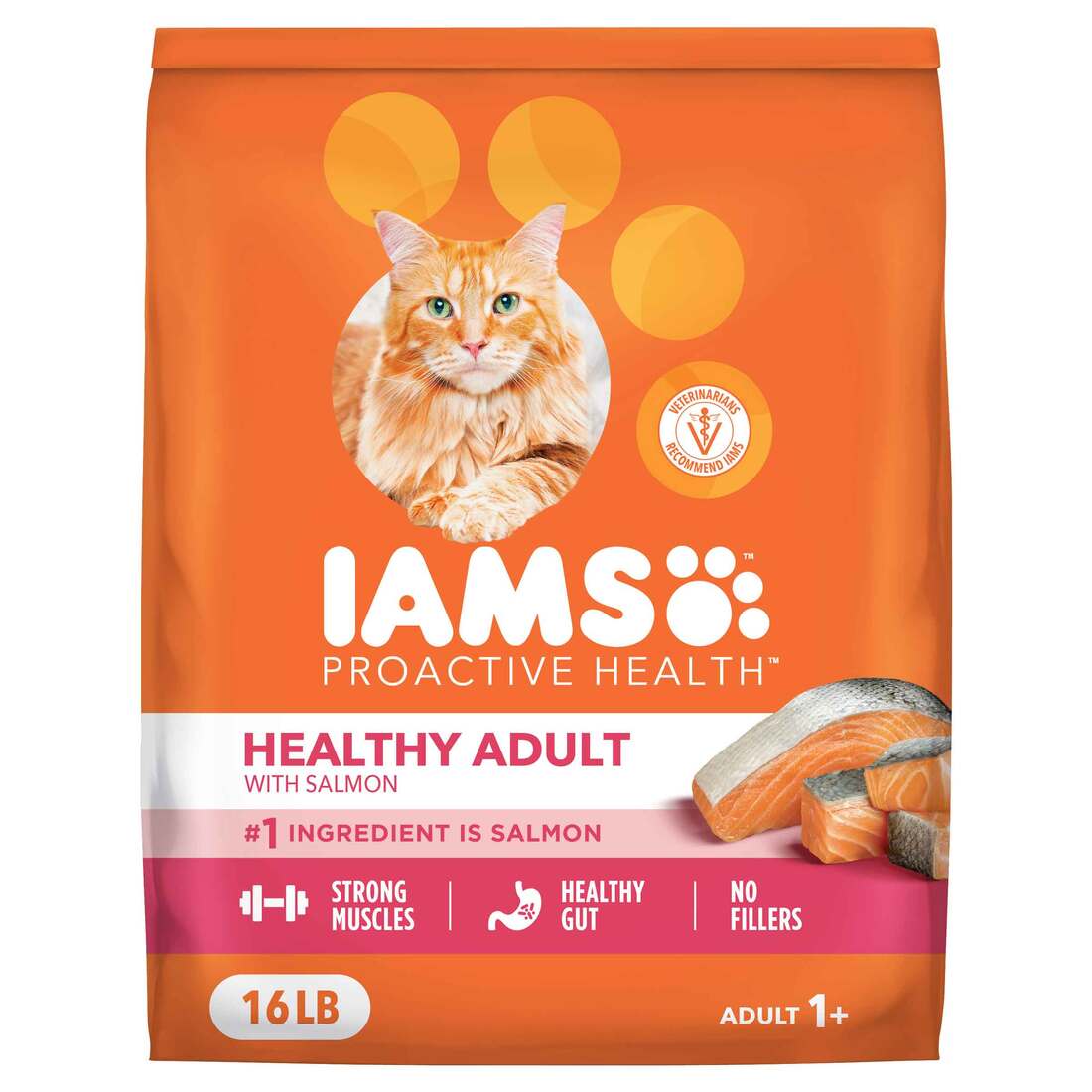Iams Proactive Health Adult Original Salmon and Tuna Dry Cat Food - Image 2