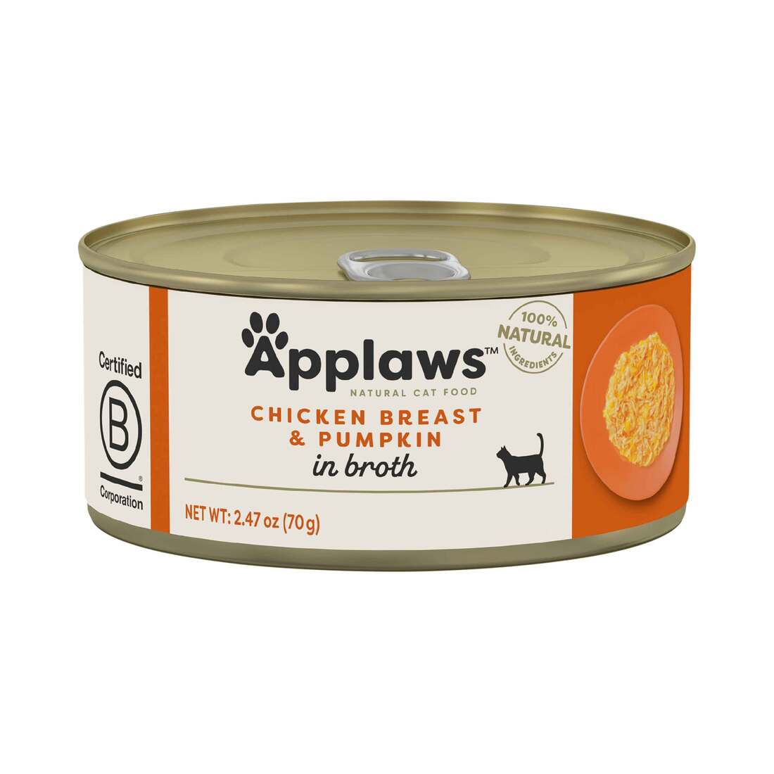 Applaws Natural Wet Cat Food, Chicken Breast with Pumpkin in Broth, 2.47 Ounces