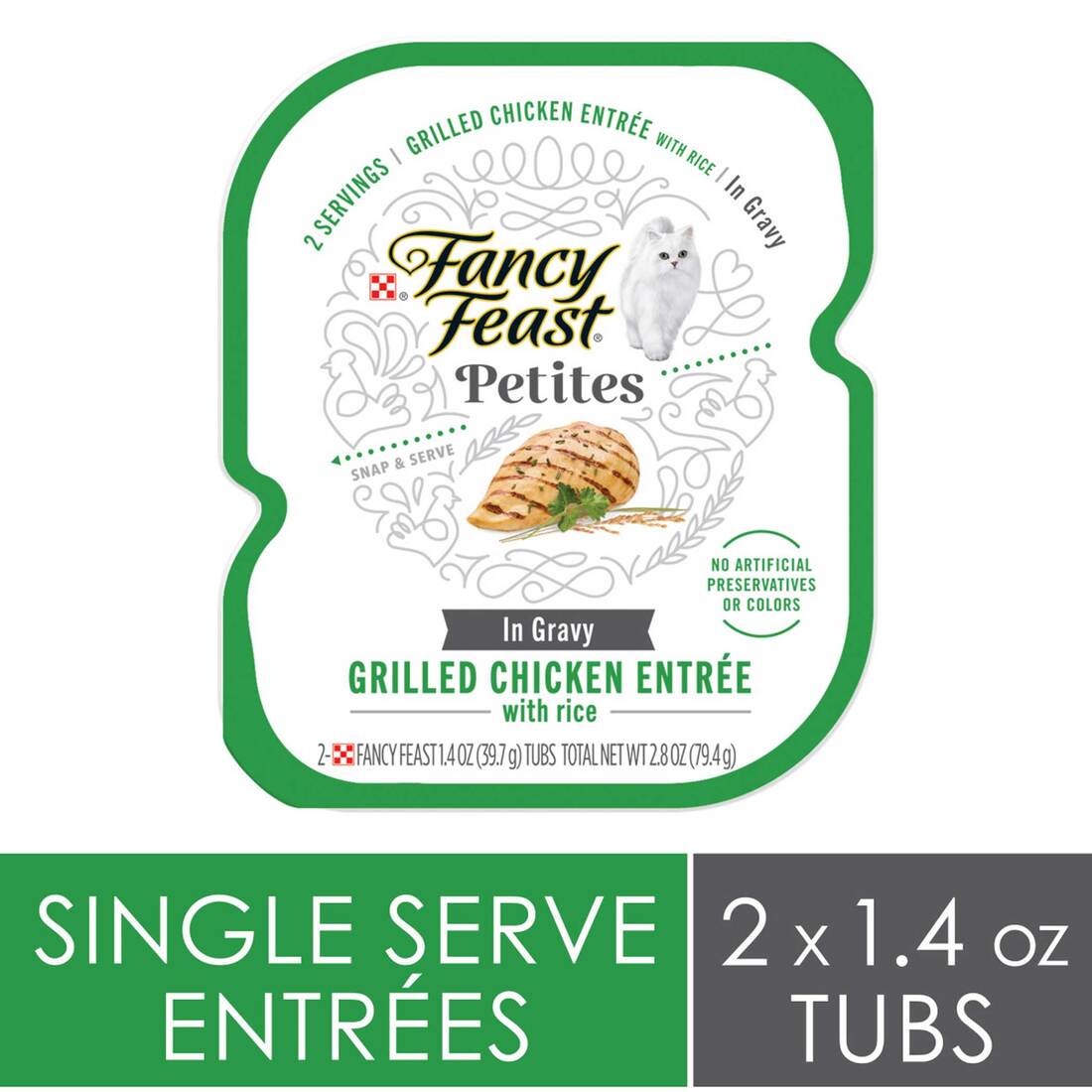Purina Fancy Feast Petites Wet Cat Food, Grilled Chicken Entr??e in Gravy, 2.8 Ounces