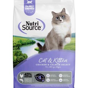 NutriSource Grain Free Chicken and Salmon Dry Cat/Kitten Food, 4 Pounds