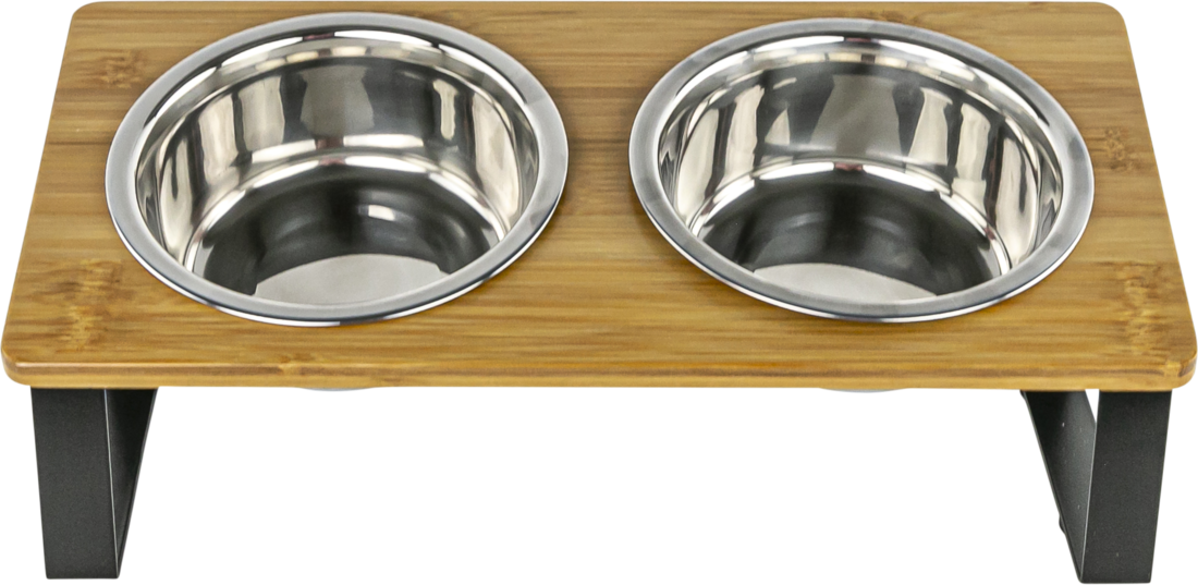 Play On Bamboo Raised Dog Double Diner, Large, 27 Ounces