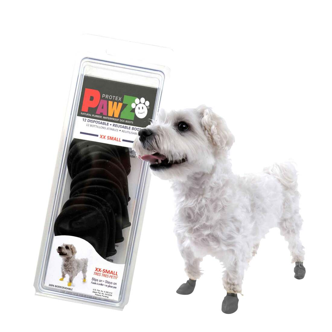 Pawz Rubber Dog Boots, Black - Image 2
