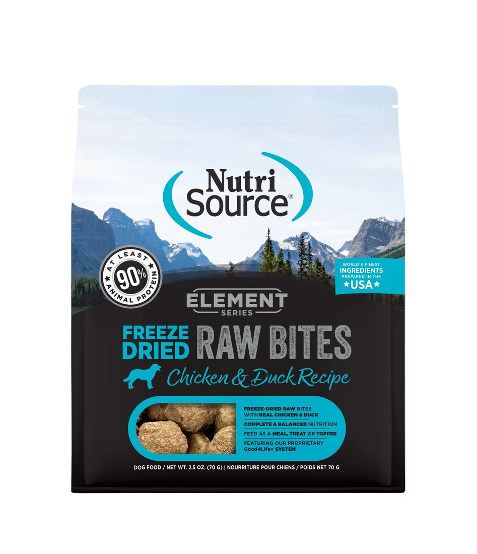 Nutrisource Freeze Dried Dry Dog Food, Element Raw Bites Chicken and Duck