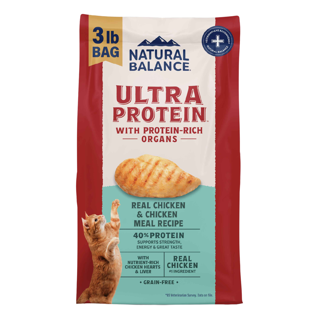 Natural Balance Ultra Protein Dry Cat Food, Real Chicken & Chicken Meal Recipe