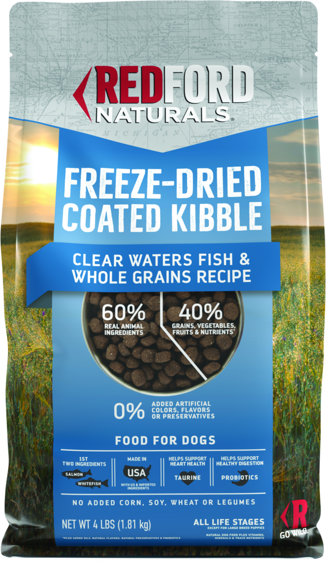 Redford Naturals Freeze-Dried Coated Kibble Dry Dog Food, Clear Waters Fish & Whole Grains Recipe