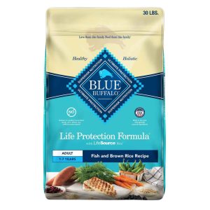 Blue Buffalo Life Protection Formula Natural Adult Dry Dog Food, Fish & Brown Rice Recipe, 30 Pounds