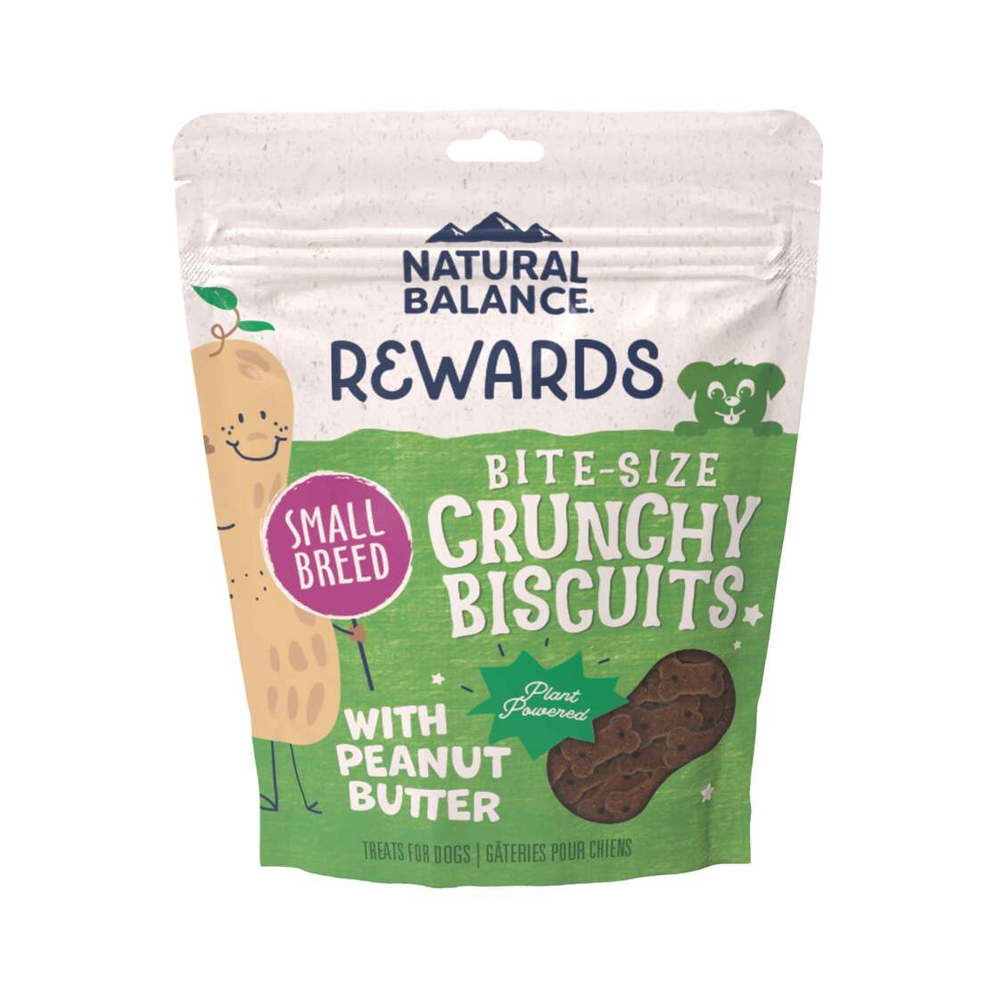 Natural Balance Rewards Crunchy Biscuits Dog Treats with Peanut Butter, 14 Ounces