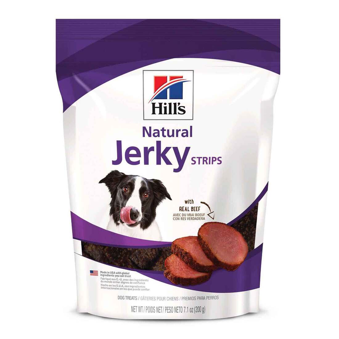 Hill's Natural Jerky Strips Dog Treats, Real Beef, 7.1 Ounce Stand-up Resealable Pouch