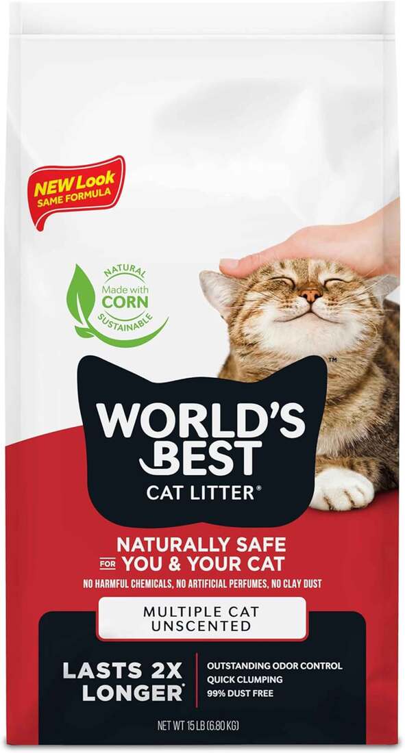 World's Best Multiple Cat Unscented Cat Litter - Image 2