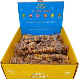 Honey I'm Home Honey Coated Water Buffalo Wheezy Wrap Dog Chew, 10 Inches, 1 Each