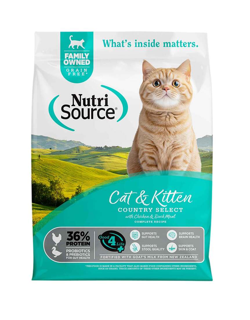 NutriSource Country Select Grain-Free Dry Cat Food, Chicken/Duck Meal