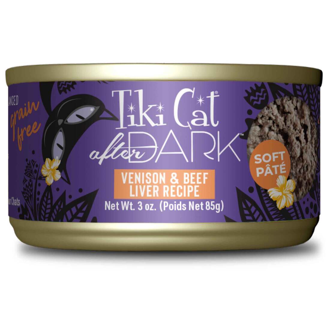 Tiki Cat After Dark Pate Wet Cat Food, Wild Venison & Beef Liver, 3 Ounces