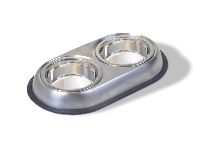 Van Ness Double Dish With Rubber Ring, Small, 8 Ounces Per Side