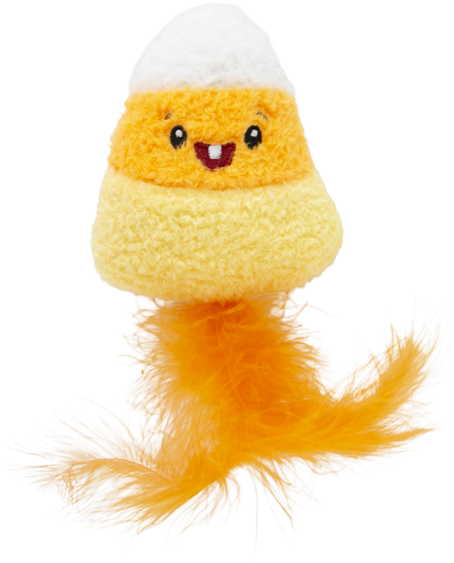 Play On Plush Candy Corn Cat Toy