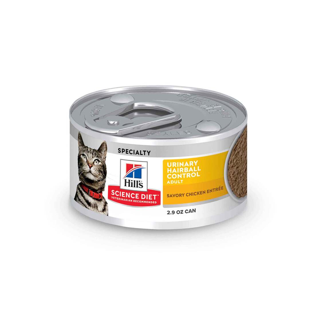 Hill's Science Diet Adult Urinary & Hairball Control Wet Cat Food, Savory Chicken, 2.9 Ounces