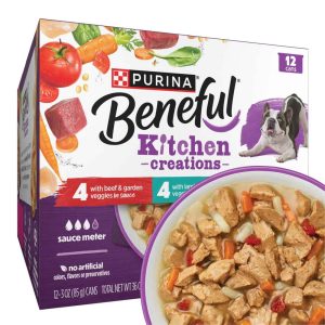 Purina Beneful Kitchen Creations Wet Dog Food Variety Pack, Beef, Chicken, Lamb - (12) 3 Ounce Cans