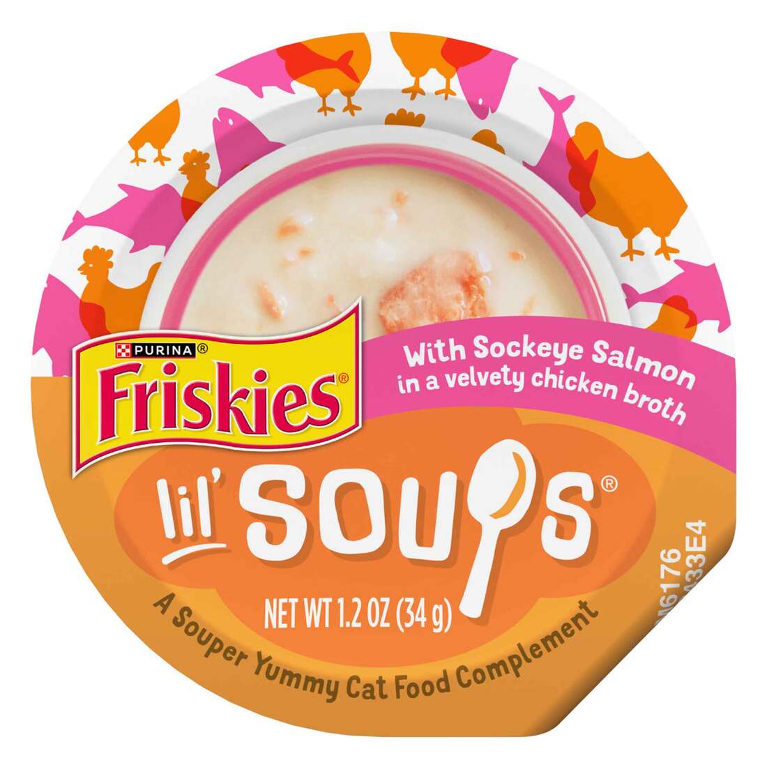 Purina Friskies Grain Free Lickable Cat Food Toppers Lil' Soups With Sockeye Salmon in Chicken Broth