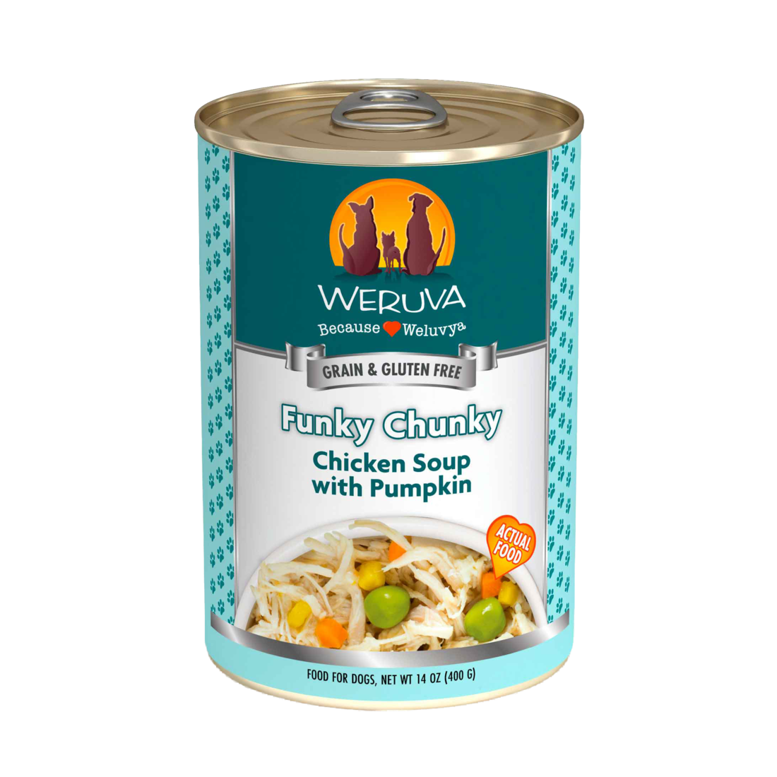 Weruva Classic Dog Food, Funky Chunky Chicken Soup with Chicken Breast & Pumpkin in Gravy, 14 Ounce