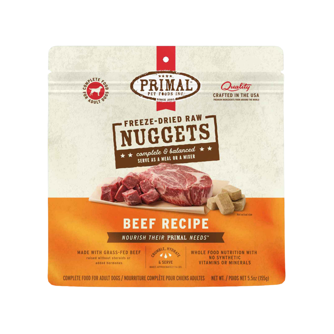 Primal Pet Foods Canine Beef Freeze-Dried Formula, 5.5 Ounces